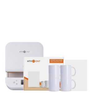 HTVRONT Auto Tumbler Heat Press with 4 Mugs - White