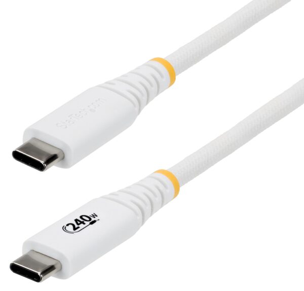 StarTech.com USB-C Charging Cable - 3 m, 240 W, White StarTech.com USB-C Charging Cable - 3 m, 240 W, White