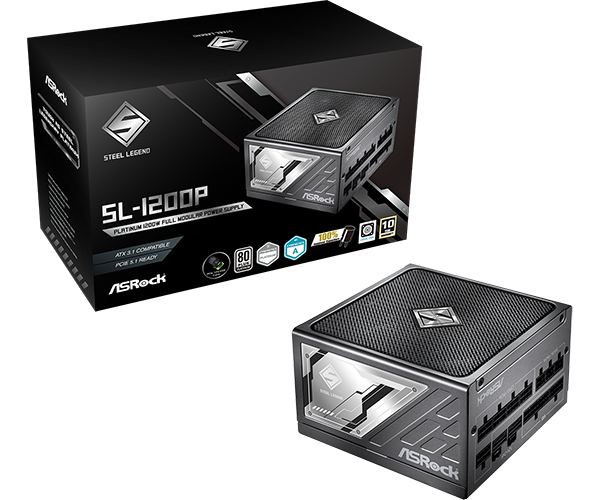 SL-1200P ASRock Steel Legend SL-1200P 1200W Platinum Modular Power Supply