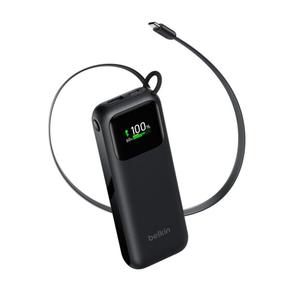 Belkin UltraCharge Power Bank 11K with Retractable Cable (Blk - BPB041HQBK)