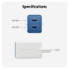 HyperJuice Flex 45W GaN Charger - Blue, EU Plug
