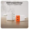 HyperJuice Flex 45W GaN Charger - Orange, EU Plug