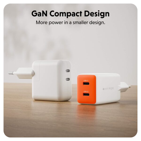 HyperJuice Flex 45W GaN Charger - Orange, EU Plug