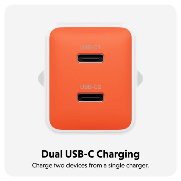 HyperJuice Flex 45W GaN Charger - Orange, EU Plug