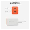 HyperJuice Flex 45W GaN Charger - Orange, EU Plug