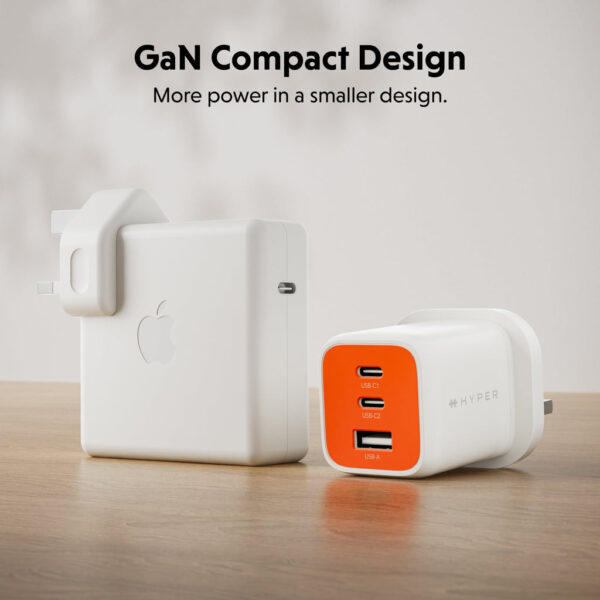 HyperJuice Flex 65W GaN Charger - Orange, UK Plug