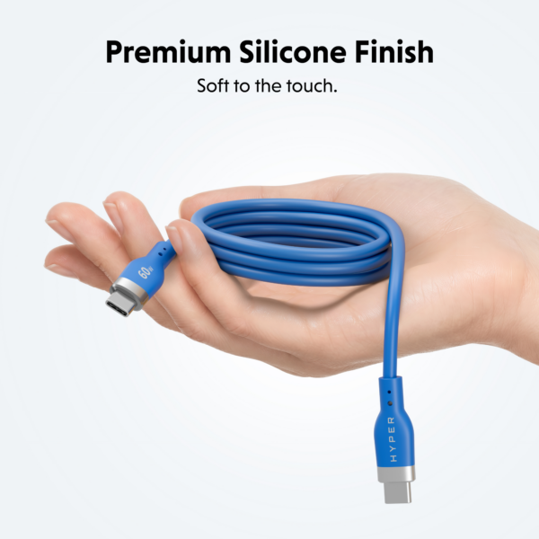 HyperJuice Flex 60W USB-C Silicone Cable 1.5m - Blue