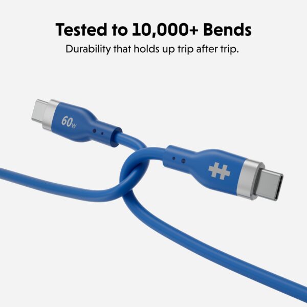 HyperJuice Flex 60W USB-C Silicone Cable 1.5m - Blue