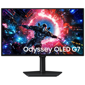 27 Inch Odyssey OLED G7 G70SH 4K 165Hz Gaming Monitor Front Black