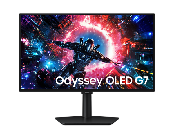 27 Inch Odyssey OLED G7 G70SH 4K 165Hz Gaming Monitor Front Black