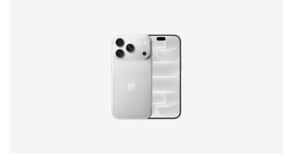 iPhone 18 Pro (6.3-inch) in Silver – official Apple finish-select art