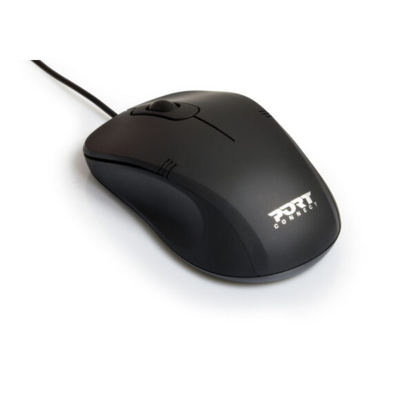 PORT Connect Pro Lite Wired Optical Mouse - Black