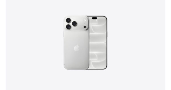iPhone 18 Pro Max (6.9-inch) in Silver – official Apple finish-select art