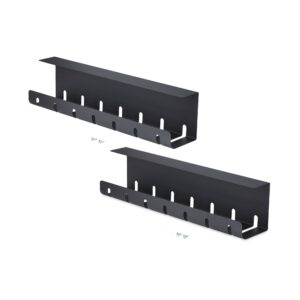 StarTech.com Under-Desk Slotted Cable Management Tray - Black, 2-Pack StarTech.com Slotted Under-Desk Cable Trays - Black, 2 Pack