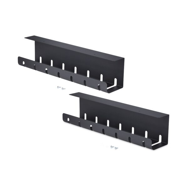 StarTech.com Slotted Under-Desk Cable Trays - Black, 2 Pack